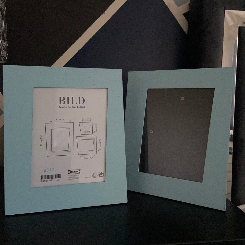 Two Blue Photo Frames